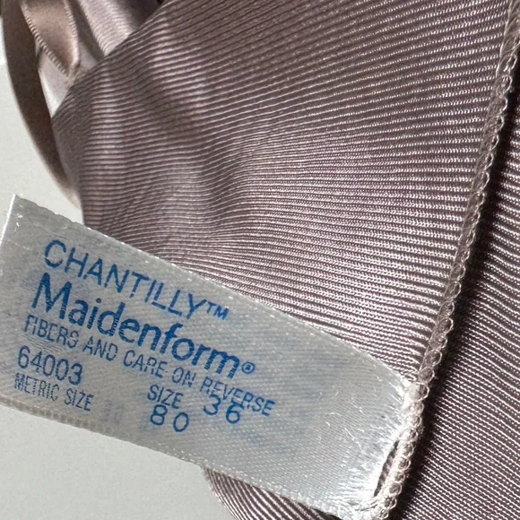Vintage Chantilly Maidenform Satin Lace V-Neck Cami Tank Top Women’s 36 - Picture 8 of 10